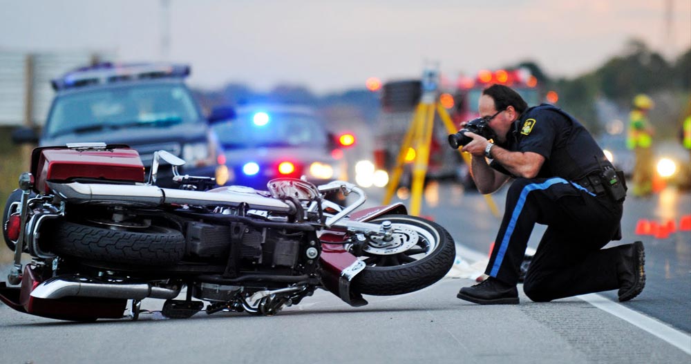 motorcycle accident scene